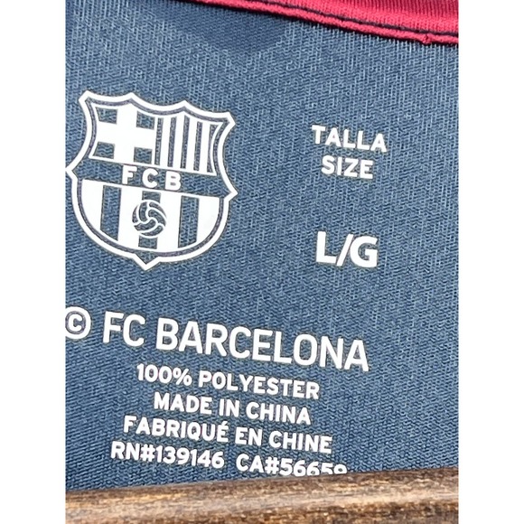 FC Barcelona Soccer Jersey Blue Maroon Short Sleeve Men's Size L - Picture 3 of 6